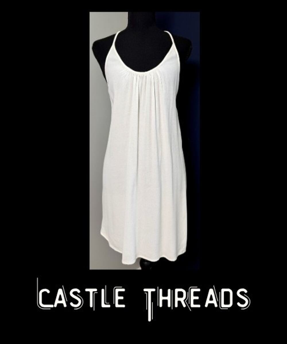 Women Olivaceous Cream Summer Dress Sleeveless Open Back Lace Halter Size Small